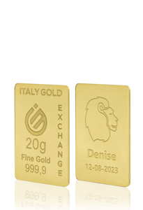 Lingot Or 24 ct de 20 g. signe du zodiaque Lion - Idée cadeau Signes du Zodiaque - IGE Gold